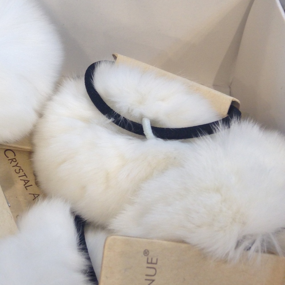 3 ct Rabbit 🐰 Fur Ball Hair Band - Picture 2 of 7